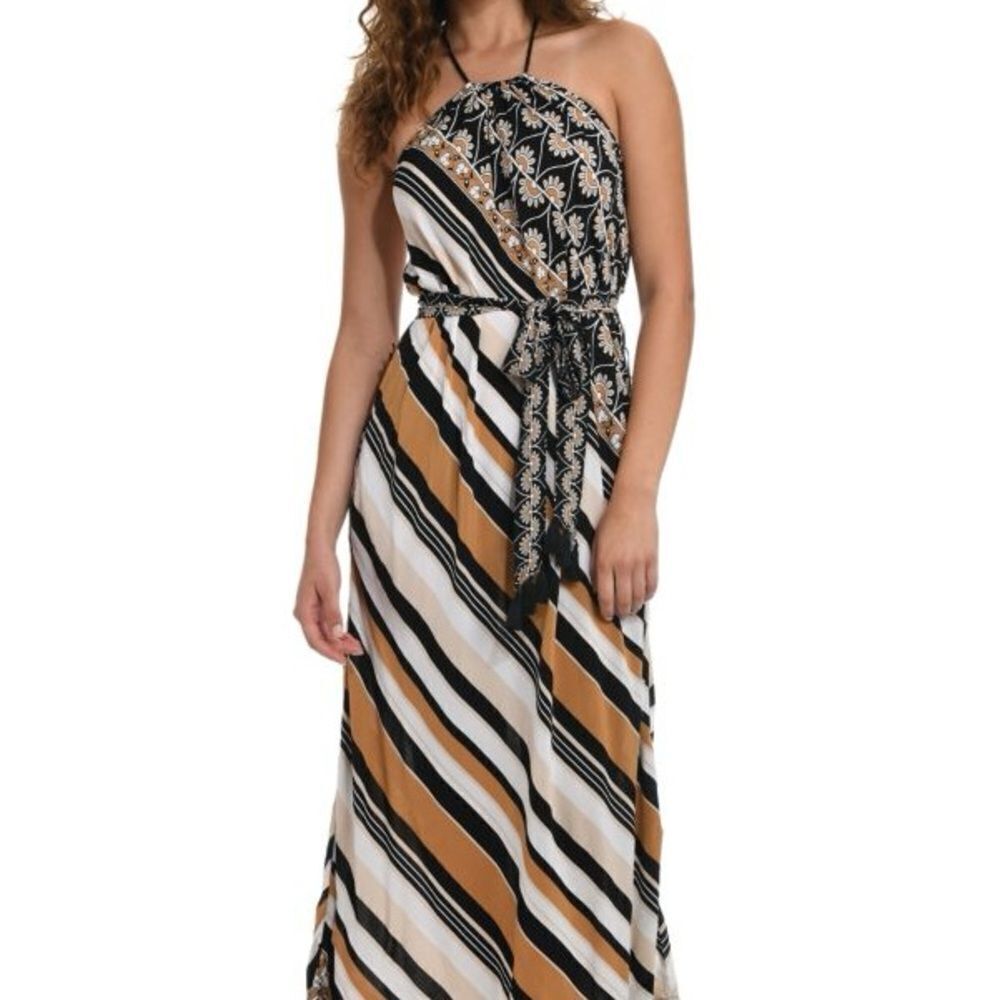 SUNSHINE 79 Stripe Cover Up Midi Dress